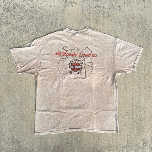 Harley Davidson American Road Map Outline Mocha T Shirt - Picture 6 of 8